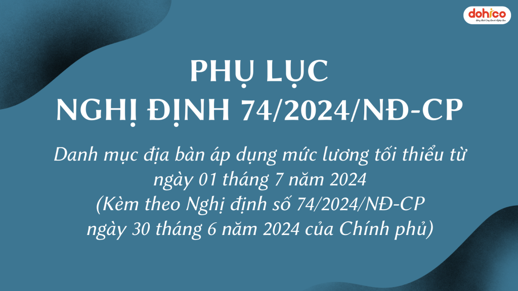 Phụ lục Nghị định số 74/2024/NĐ-CP
